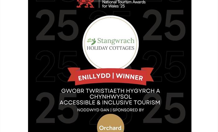 "Wales National Winners for the Accessible and Inclusive Tourism Award"